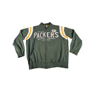 Green Bay Packers NFL Full Zip Sweatshirt Jacket Mens XL Green Vintage Style
